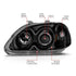 ANZO 1996-1998 Honda Civic Projector Headlights w/ Halo Black - Striker Modified