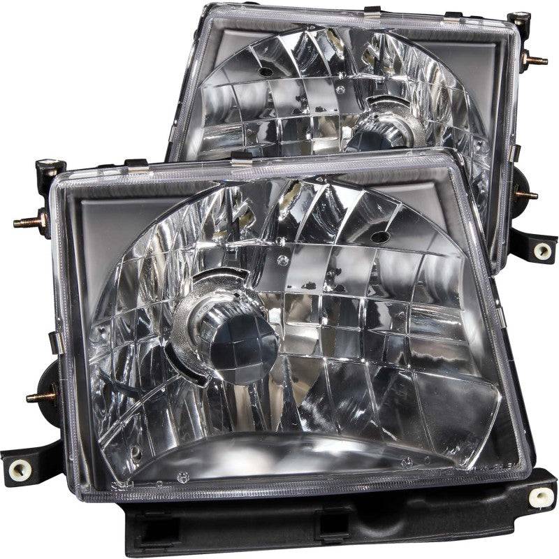 ANZO 1997-2000 Toyota Tacoma Crystal Headlights Black - Striker Modified