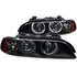 ANZO 1997-2001 BMW 5 Series Projector Headlights w/ Halo Black - Striker Modified