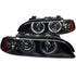 ANZO 1997-2001 BMW 5 Series Projector Headlights w/ Halo Black - Striker Modified