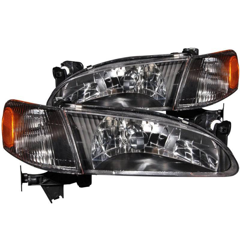 ANZO 1998-2000 Toyota Corolla Crystal Headlights Black - Striker Modified