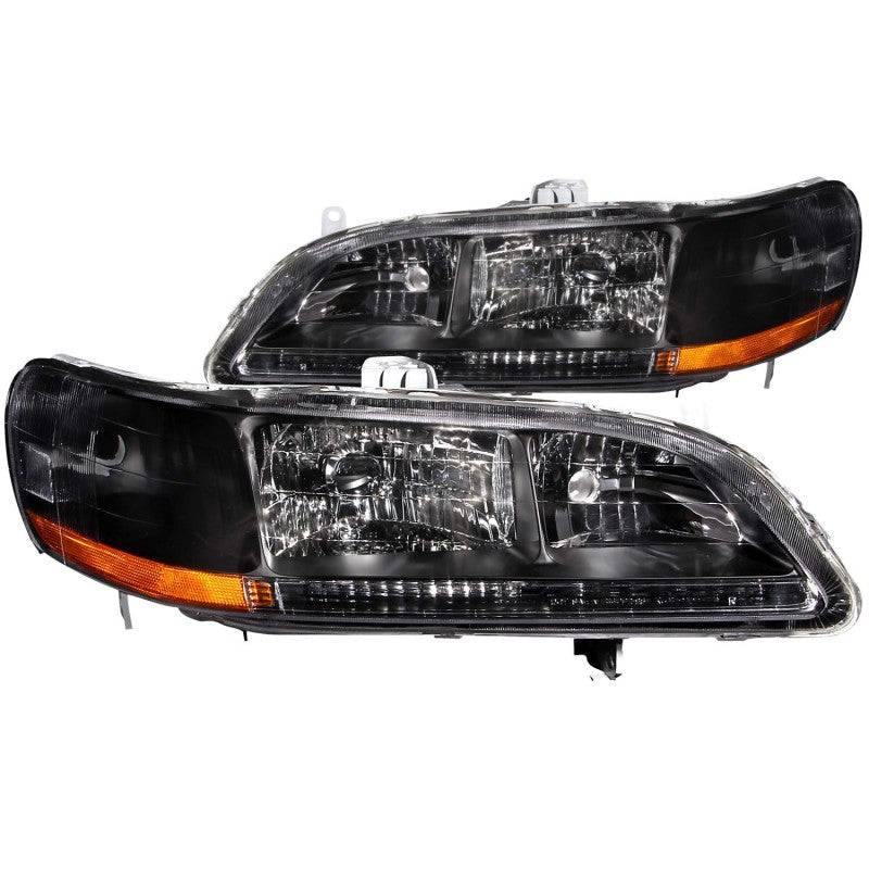 ANZO 1998-2002 Honda Accord Crystal Headlights Black - Striker Modified