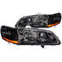 ANZO 1998-2002 Honda Accord Crystal Headlights Black - Striker Modified
