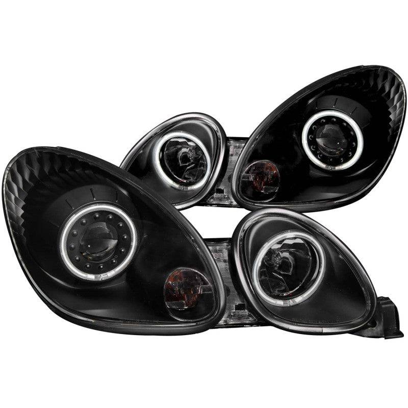 ANZO 1998-2005 Lexus Gs300 Projector Headlights w/ Halo Black - Striker Modified