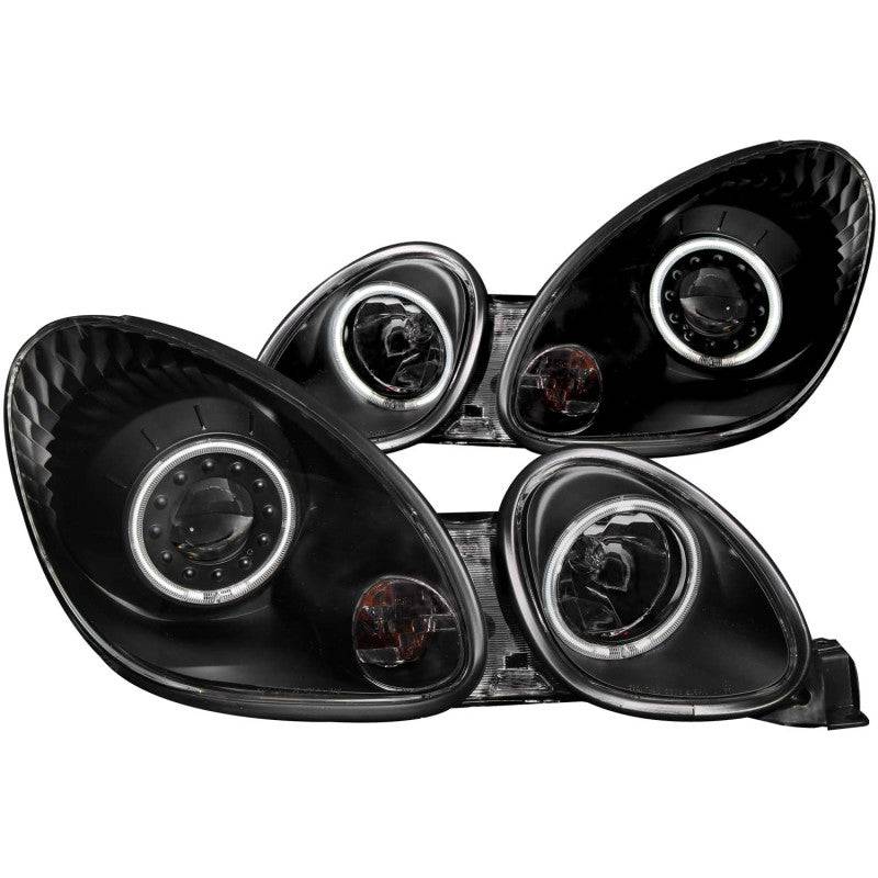 ANZO 1998-2005 Lexus Gs300 Projector Headlights w/ Halo Black - Striker Modified