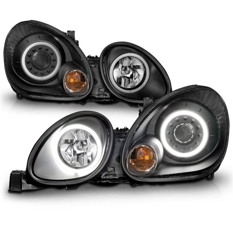 ANZO 1998-2005 Lexus Gs300 Projector Headlights w/ Halo Black - Striker Modified