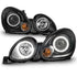 ANZO 1998-2005 Lexus Gs300 Projector Headlights w/ Halo Black - Striker Modified