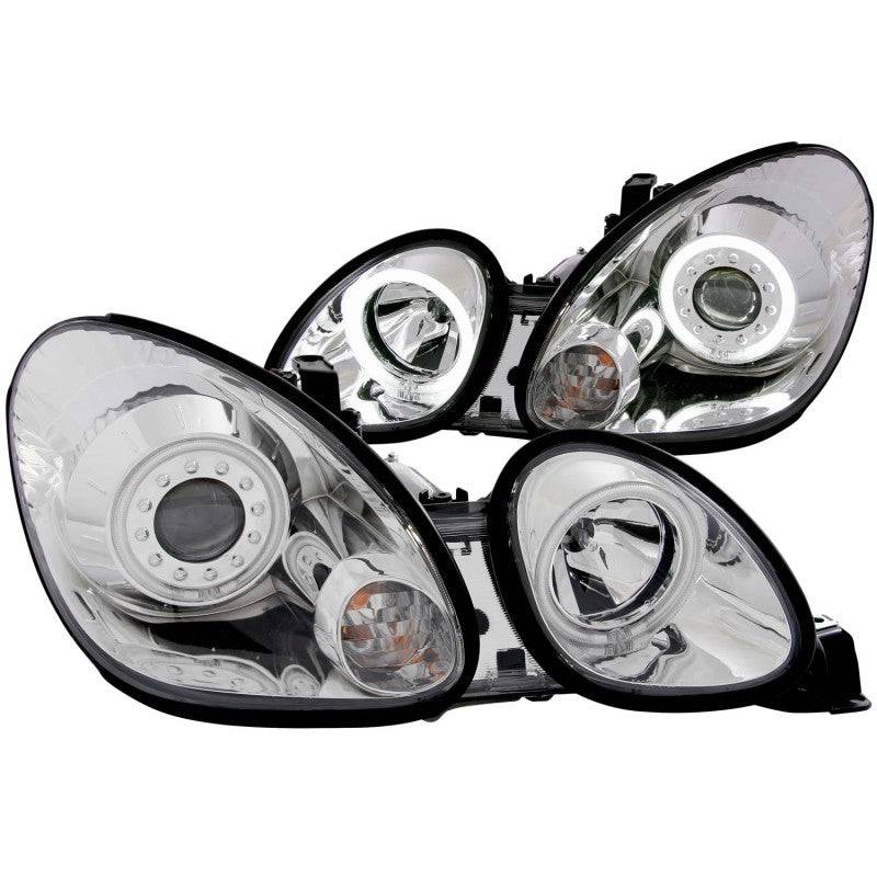 ANZO 1998-2005 Lexus Gs300 Projector Headlights w/ Halo Chrome - Striker Modified