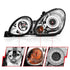 ANZO 1998-2005 Lexus Gs300 Projector Headlights w/ Halo Chrome - Striker Modified