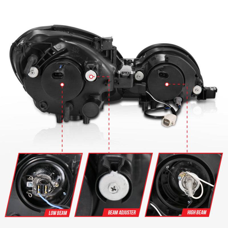 ANZO 1998-2005 Lexus Gs300 Projector Headlights w/ Halo Chrome - Striker Modified