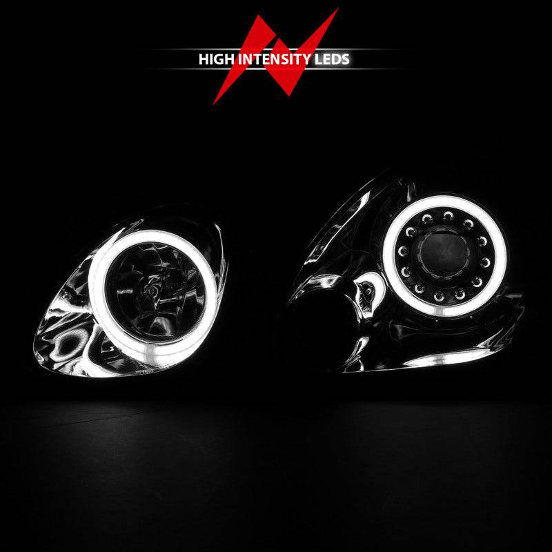 ANZO 1998-2005 Lexus Gs300 Projector Headlights w/ Halo Chrome - Striker Modified
