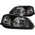 ANZO 1999-2000 Honda Civic Crystal Headlights Black - Striker Modified