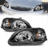 ANZO 1999-2000 Honda Civic Crystal Headlights Black - Striker Modified