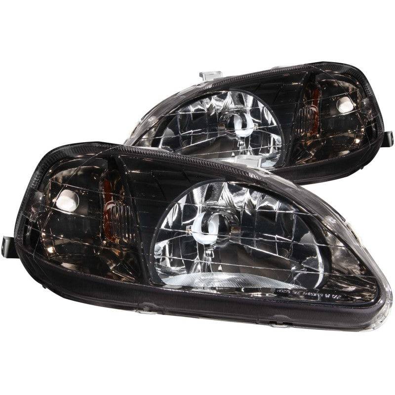 ANZO 1999-2000 Honda Civic Crystal Headlights Gun-Metal Gray - Striker Modified