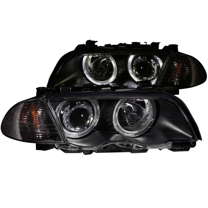 ANZO 1999-2001 BMW 3 Series E46 Projector Headlights w/ Halo Black (CCFL) - Striker Modified