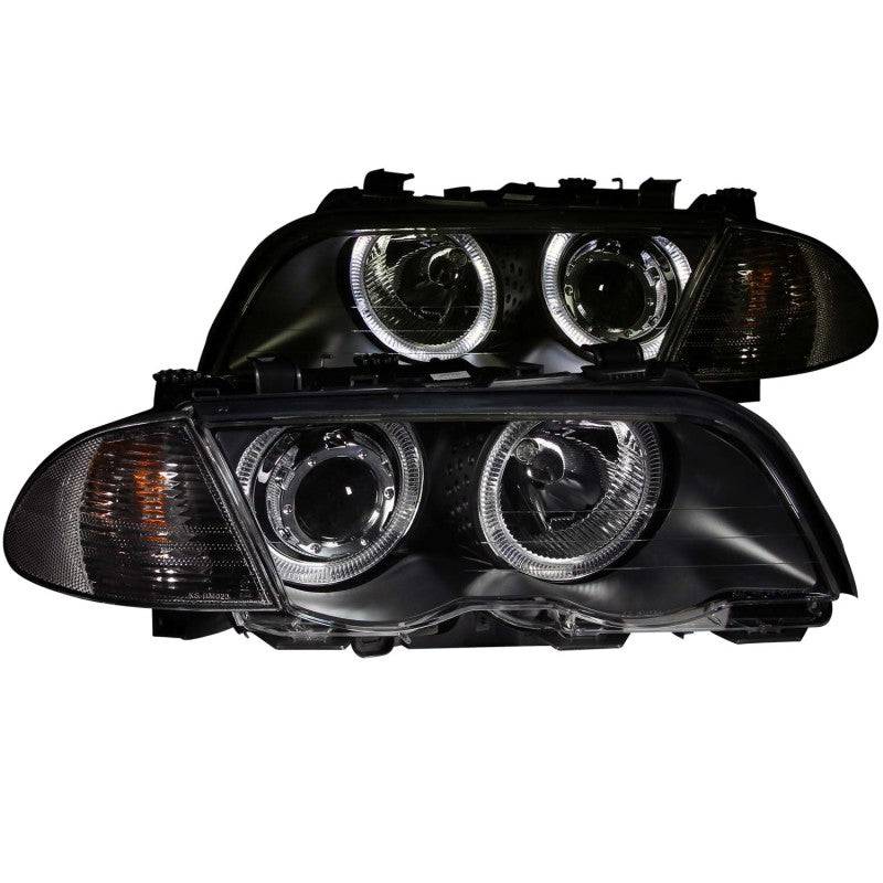 ANZO 1999-2001 BMW 3 Series E46 Projector Headlights w/ Halo Black (CCFL) - Striker Modified