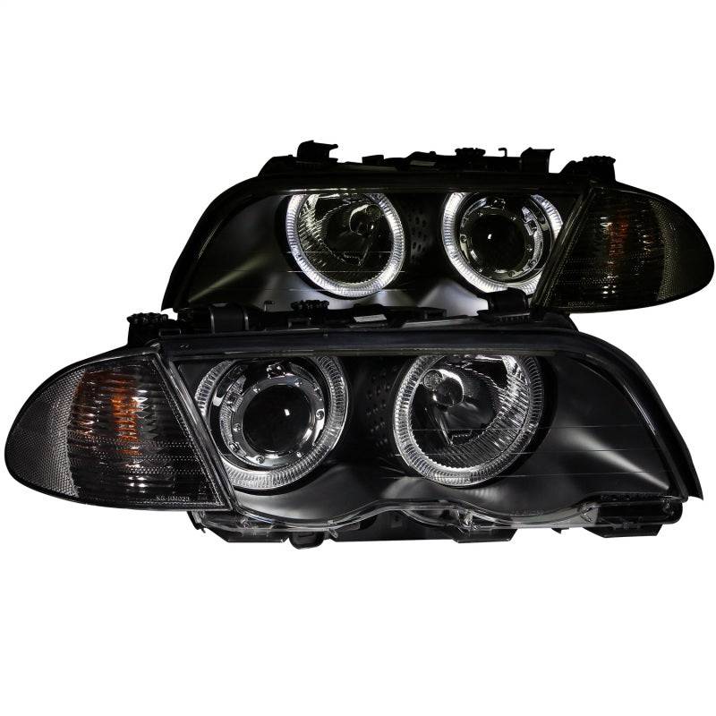 ANZO 1999-2001 BMW 3 Series E46 Projector Headlights w/ Halo Black (CCFL) - Striker Modified