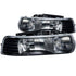 ANZO 1999-2002 Chevrolet Silverado 1500 Crystal Headlights Black - Striker Modified