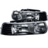 ANZO 1999-2002 Chevrolet Silverado 1500 Crystal Headlights Black - Striker Modified