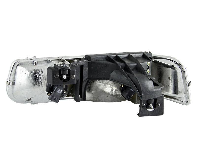ANZO 1999-2002 Chevrolet Silverado 1500 Crystal Headlights Black - Striker Modified