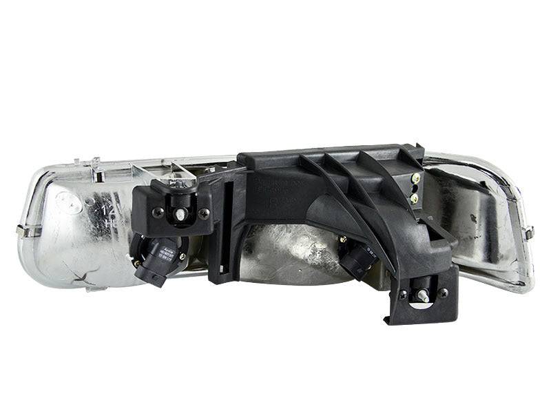 ANZO 1999-2002 Chevrolet Silverado 1500 Crystal Headlights Black - Striker Modified
