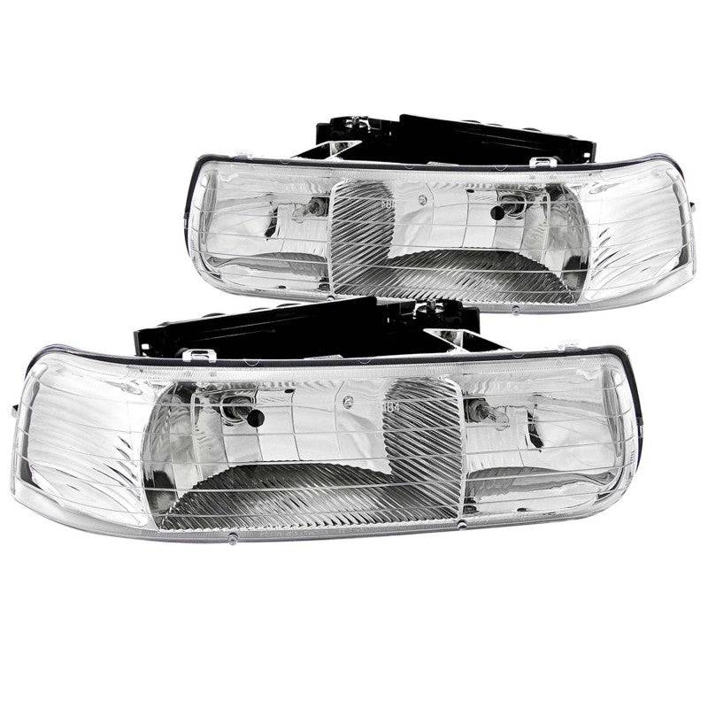 ANZO 1999-2002 Chevrolet Silverado 1500 Crystal Headlights Chrome - Striker Modified