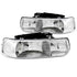 ANZO 1999-2002 Chevrolet Silverado 1500 Crystal Headlights Chrome - Striker Modified