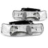 ANZO 1999-2002 Chevrolet Silverado 1500 Crystal Headlights Chrome - Striker Modified