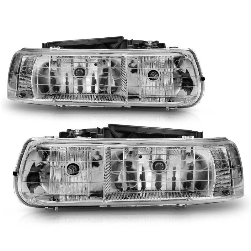 ANZO 1999-2002 Chevrolet Silverado 1500 Crystal Headlights Chrome - Striker Modified