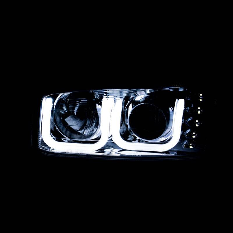 ANZO 1999-2006 Gmc Sierra 1500 Projector Headlights w/ U-Bar Black - Striker Modified