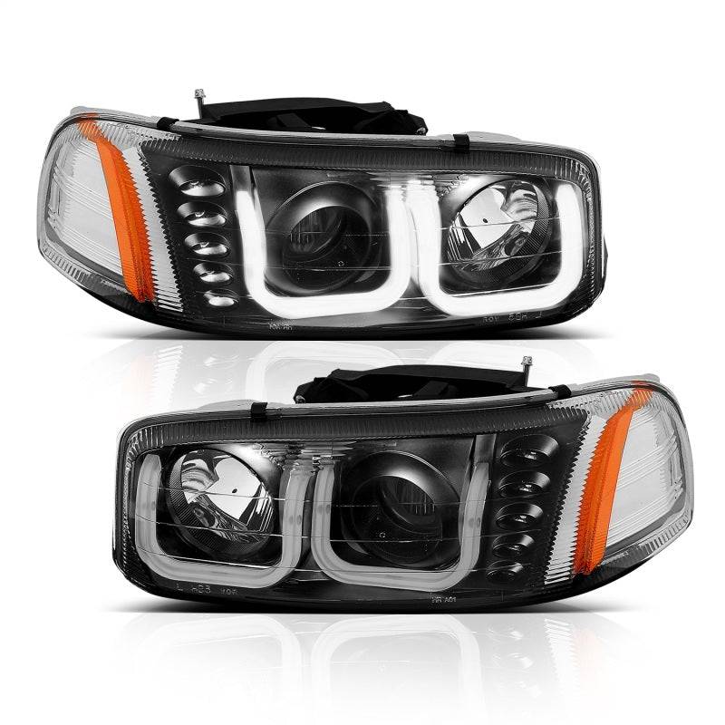 ANZO 1999-2006 Gmc Sierra 1500 Projector Headlights w/ U-Bar Black - Striker Modified