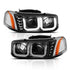 ANZO 1999-2006 Gmc Sierra 1500 Projector Headlights w/ U-Bar Black - Striker Modified