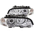 ANZO 2000-2003 BMW 3 Series E46 Projector Headlights w/ Halo Chrome - Striker Modified
