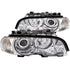 ANZO 2000-2003 BMW 3 Series E46 Projector Headlights w/ Halo Chrome - Striker Modified
