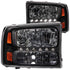 ANZO 2000-2004 Ford Excursion Crystal Headlights Black w/ LED 1pc - Striker Modified