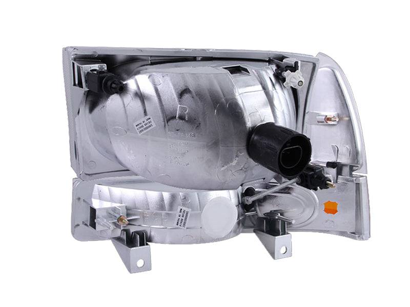 ANZO 2000-2004 Ford Excursion Crystal Headlights Chrome w/ Corner Lights 2pc - Striker Modified