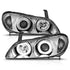 ANZO 2000-2004 Infiniti I30 Projector Headlights w/ Halo Chrome - Striker Modified