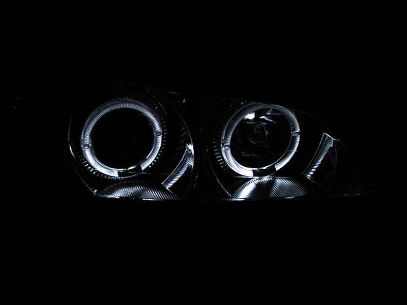 ANZO 2000-2004 Infiniti I30 Projector Headlights w/ Halo Chrome - Striker Modified