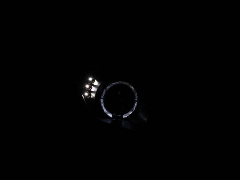 ANZO 2000-2005 Toyota Celica Projector Headlights w/ Halo Black - Striker Modified