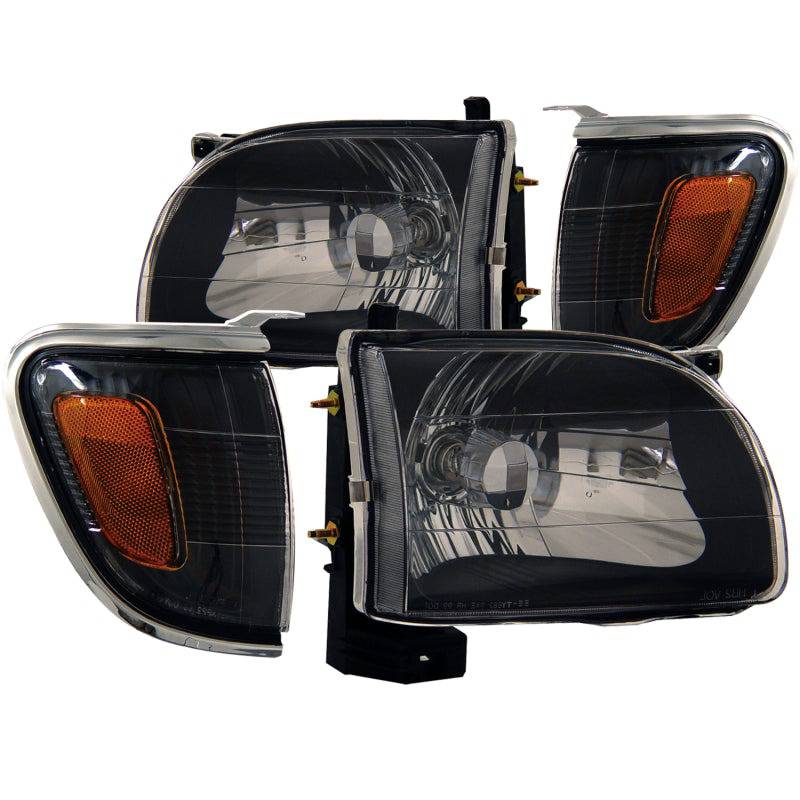 ANZO 2001-2004 Toyota Tacoma Crystal Headlights Black - Striker Modified