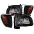 ANZO 2001-2004 Toyota Tacoma Crystal Headlights Black - Striker Modified