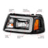 ANZO 2001-2011 Ford Ranger Crystal Headlights w/ Light Bar Black Housing - Striker Modified