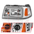 ANZO 2001-2011 Ford Ranger Crystal Headlights w/ Light Bar Chrome Housing - Striker Modified