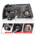 ANZO 2001-2011 Ford Ranger Crystal Headlights w/ Light Bar Chrome Housing - Striker Modified