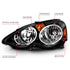 ANZO 2002-2004 Acura Rsx Crystal Headlights Black - Striker Modified