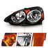 ANZO 2002-2004 Acura Rsx Crystal Headlights Black - Striker Modified