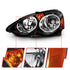 ANZO 2002-2004 Acura Rsx Crystal Headlights Black - Striker Modified