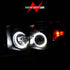 ANZO 2002-2005 Dodge Ram 1500 Projector Headlights w/ Halo Black Clear Amber - Striker Modified
