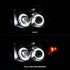 ANZO 2002-2005 Dodge Ram 1500 Projector Headlights w/ Halo Black Clear Amber - Striker Modified