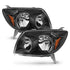 ANZO 2003-2005 Toyota 4Runner Crystal Headlights Black - Striker Modified